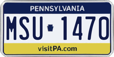 PA license plate MSU1470