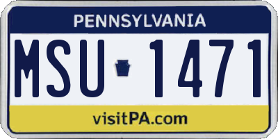 PA license plate MSU1471