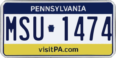 PA license plate MSU1474