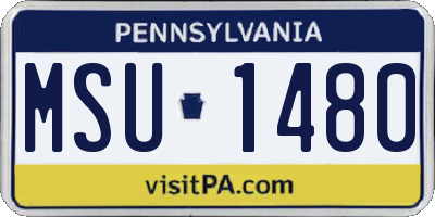 PA license plate MSU1480
