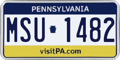 PA license plate MSU1482