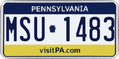 PA license plate MSU1483