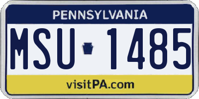 PA license plate MSU1485
