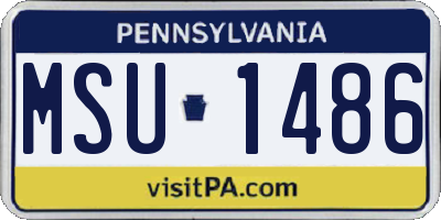 PA license plate MSU1486