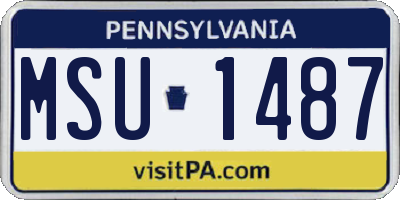 PA license plate MSU1487
