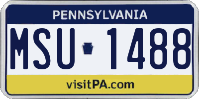 PA license plate MSU1488