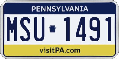 PA license plate MSU1491