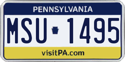 PA license plate MSU1495