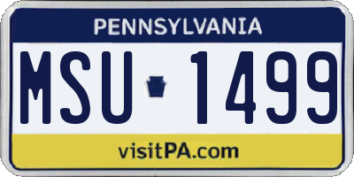 PA license plate MSU1499