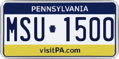 PA license plate MSU1500