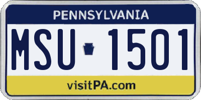 PA license plate MSU1501