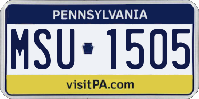 PA license plate MSU1505