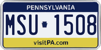 PA license plate MSU1508