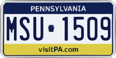 PA license plate MSU1509
