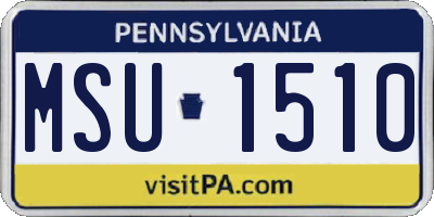 PA license plate MSU1510