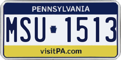 PA license plate MSU1513