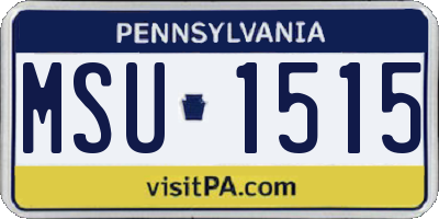 PA license plate MSU1515