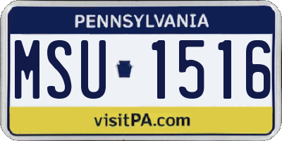 PA license plate MSU1516