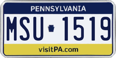 PA license plate MSU1519
