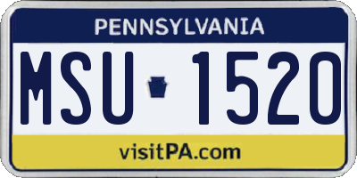 PA license plate MSU1520