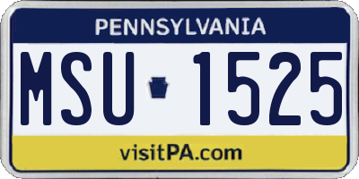 PA license plate MSU1525