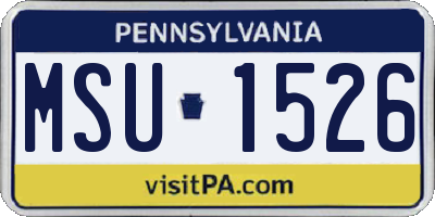 PA license plate MSU1526