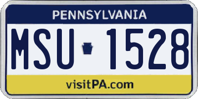 PA license plate MSU1528