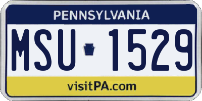 PA license plate MSU1529