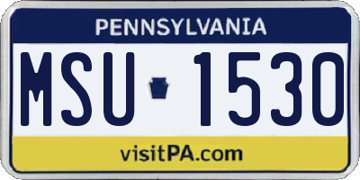 PA license plate MSU1530