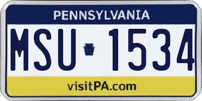 PA license plate MSU1534