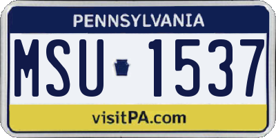 PA license plate MSU1537