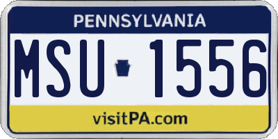 PA license plate MSU1556