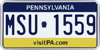 PA license plate MSU1559