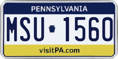 PA license plate MSU1560