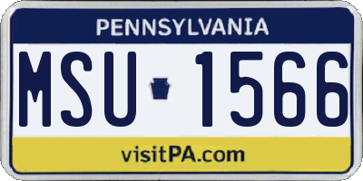 PA license plate MSU1566