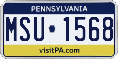 PA license plate MSU1568