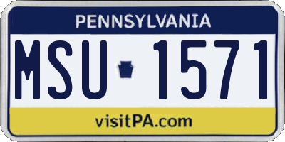 PA license plate MSU1571
