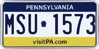 PA license plate MSU1573