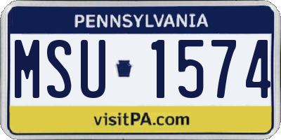 PA license plate MSU1574