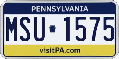 PA license plate MSU1575