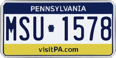PA license plate MSU1578