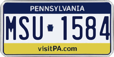 PA license plate MSU1584