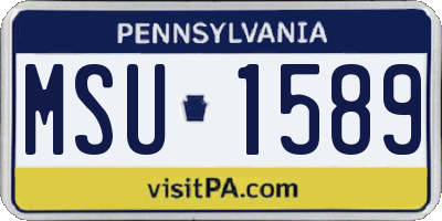 PA license plate MSU1589