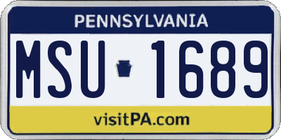 PA license plate MSU1689