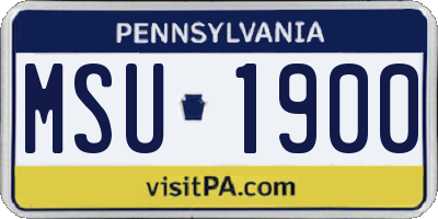 PA license plate MSU1900