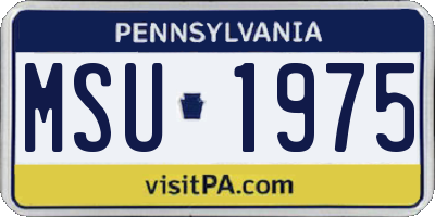 PA license plate MSU1975