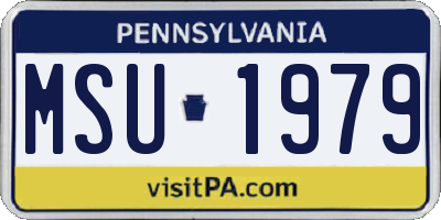 PA license plate MSU1979
