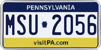 PA license plate MSU2056