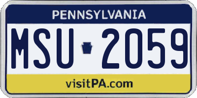 PA license plate MSU2059