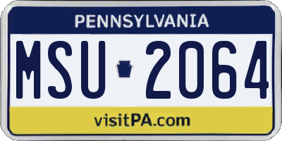 PA license plate MSU2064